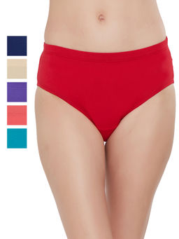 SOIE - Women's Solid Classic Hipster Panty Combo - Multi-Color (Pack of 6)