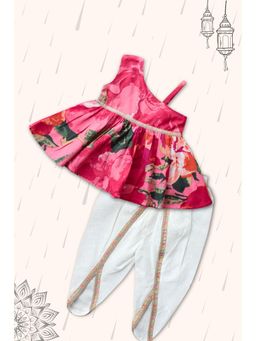 Peekaaboo Kids - Girls Saavan Pure Cotton Ethnic Clothing Set - Red Green