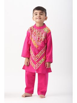 Peekaaboo Kids - Boys Banjara Printed Kurta And Pyjama Set - Pink