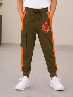 KiddoPanti - Boys Cotton Knit Chill Printed Cargo Joggers
