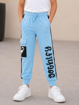 KiddoPanti - Boys Cotton Knit Gothify Printed Cargo Joggers
