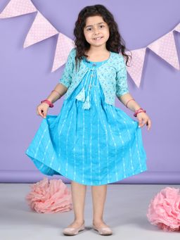 Kinder Kids - Floral Print A-Line Dress With Jacket