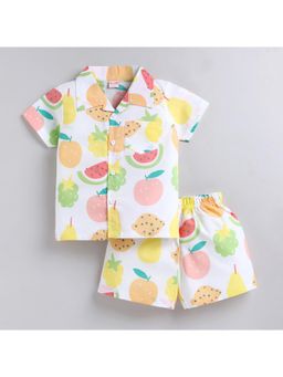 Snuggly Monkey - Fruits Theme Shirt With Shorts