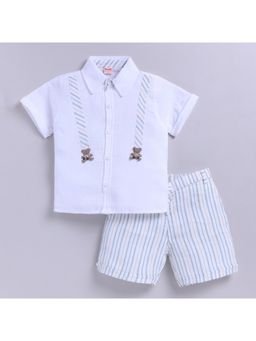 Snuggly Monkey - Bear Muslin Shirt With Shorts