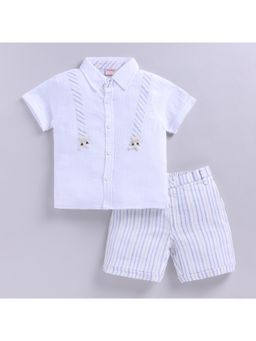 Snuggly Monkey - Bear Muslin Shirt With Shorts