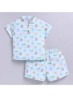 Snuggly Monkey - Jungle Theme Muslin Shirt With Shorts