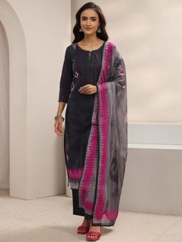 Libas - Multi-Color Ethnic Printed Straight Kurta with Trouser and Dupatta
