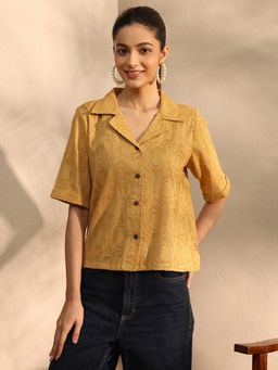 Libas - Mustard Thread Work Panelled Shirt