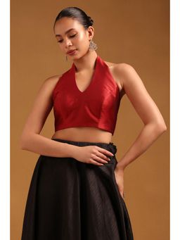 Soch - Womens Maroon Art Silk Solid Blouse