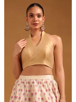 Soch - Womens Beige Art Silk Solid Blouse