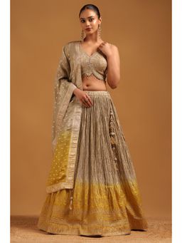 Soch - Tissue Embroidery Lehenga, Choli with Dupatta and Unstitched Sleeves