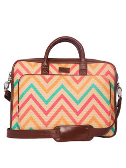 Zouk - Womens Handcrafted Pink Printed Laptop Bag for 15.6 Inch Laptop