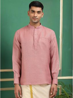 TATTVA - Men Peach Solid Super Short Kurta