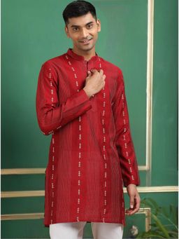 TATTVA - Red Toned Threadwork Short Kurta