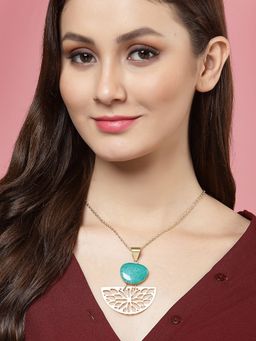 PANASH - Gold Plated Stone Studded Necklace