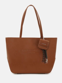 U.S. POLO ASSN. - Bree Tan Solid tote Handbag with Key Holder