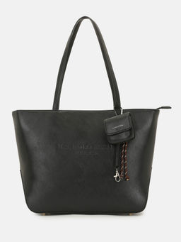 U.S. POLO ASSN. - Bree Black Solid tote Handbag with Key Holder