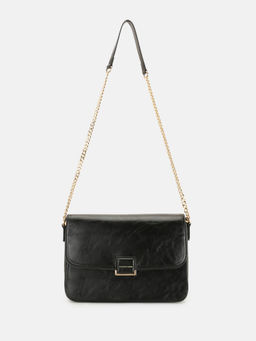 U.S. POLO ASSN. - Blossom Black Solid crossbody Handbag with Compact Design