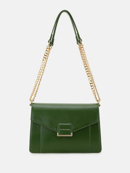 U.S. POLO ASSN. - Bliss Green Crossbody Handbag with Solid Structured Design
