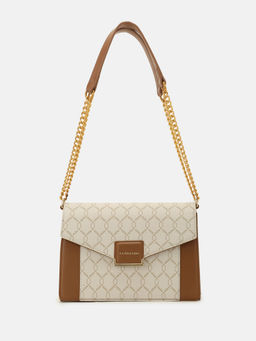 U.S. POLO ASSN. - Birdy Beige Medium Sling Bag with Monogram Print (S)