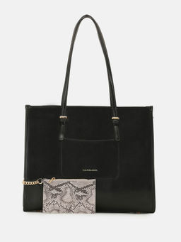 U.S. POLO ASSN. - Berry Black tote Handbag Tote Bag with card holder