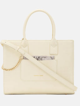 U.S. POLO ASSN. - Bonnie Off White satchel Handbag with Chain Card Holder