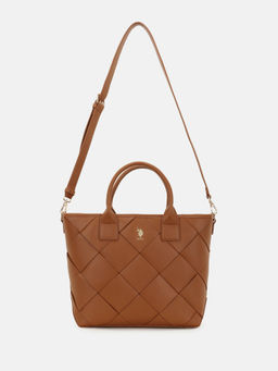 U.S. POLO ASSN. - Bayla Tan Textured tote Handbag with Detachable Sling