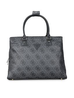 Guess - Charcoal Grey Printed Berta Tote Bag
