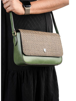 REVUP - Green Weave Crossbody Sling Bag (S)