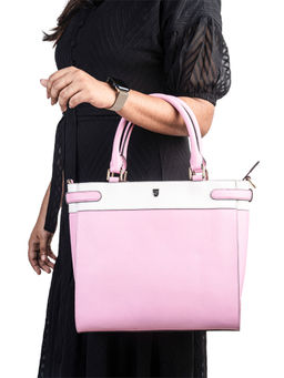 REVUP - Structured Two-Tone Handbag with Detachable Strap