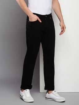 Calvin Klein - Men Black Cotton Straight Fit Mid Rise Jeans