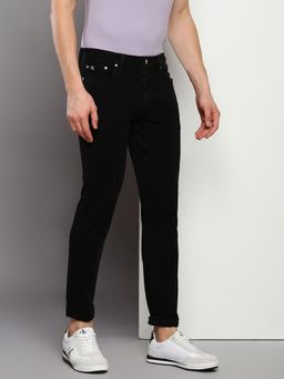 Calvin Klein - Men Black Cotton Skinny Fit Mid Rise Jeans