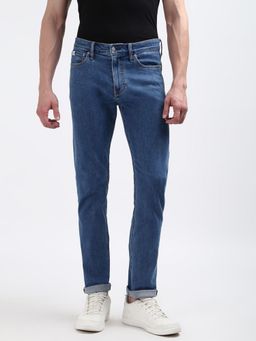 Calvin Klein - Men Blue Light Wash Slim Fit Mid Rise Jeans