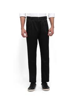 ColorPlus - Black Solid Pure Cotton Trouser