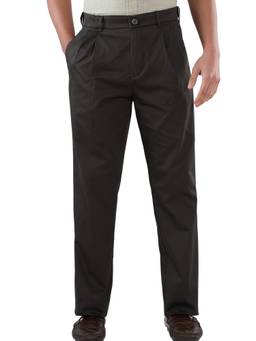 ColorPlus - Dark Green Solid Pure Cotton Trouser