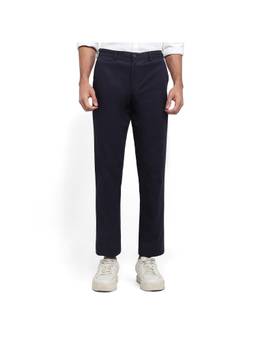 ColorPlus - Slim Fit Mens Solid Dark Blue Trouser