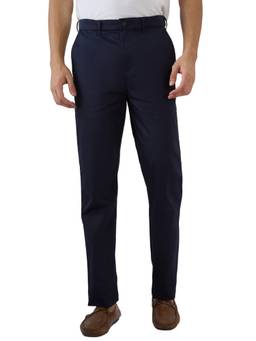 ColorPlus - Dark Blue Regular Fit Solid Piece Dyed Trouser