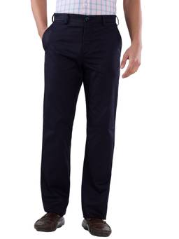 ColorPlus - Mens Regular Fit Solid Dark Blue Trouser