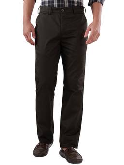 ColorPlus - Regular Fit Solid Dark Green Mens Trouser