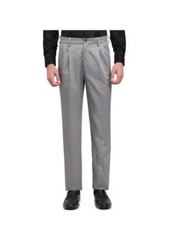 ColorPlus - Comfort Fit Solid Medium Grey Men Trouser