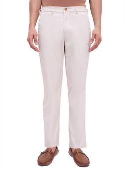 ColorPlus - Regular Fit Solid Off White Trouser