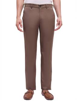 ColorPlus - Regular Fit Solid Dark Brown Trouser