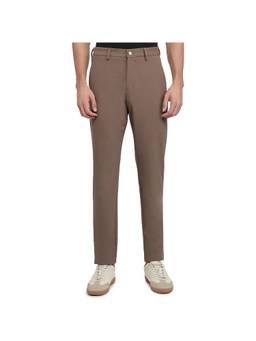 Park Avenue - Tapered Fit Solid Dark Khaki Trouser