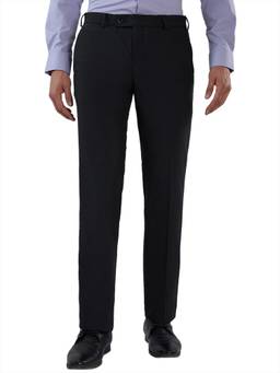 Park Avenue - Slim Fit Solid Black Mens Trouser
