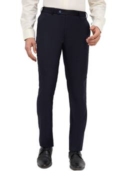 Park Avenue - Slim Fit Solid Fancy Blue Trouser