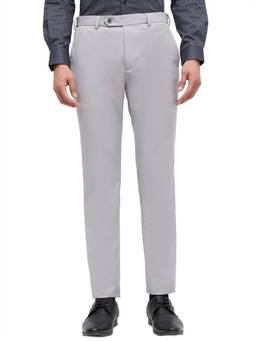 Park Avenue - Slim Fit Solid Light Grey Trouser