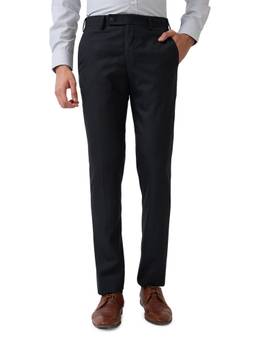 Park Avenue - Slim Checkered Dark Black Trouser