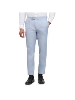 Park Avenue - Slim Fit Solid Medium Blue Trouser