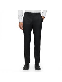 Park Avenue - Slim Fit Checkered Dark Black Trouser