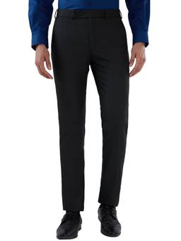 Park Avenue - Slim Fit Checkered Black Trouser